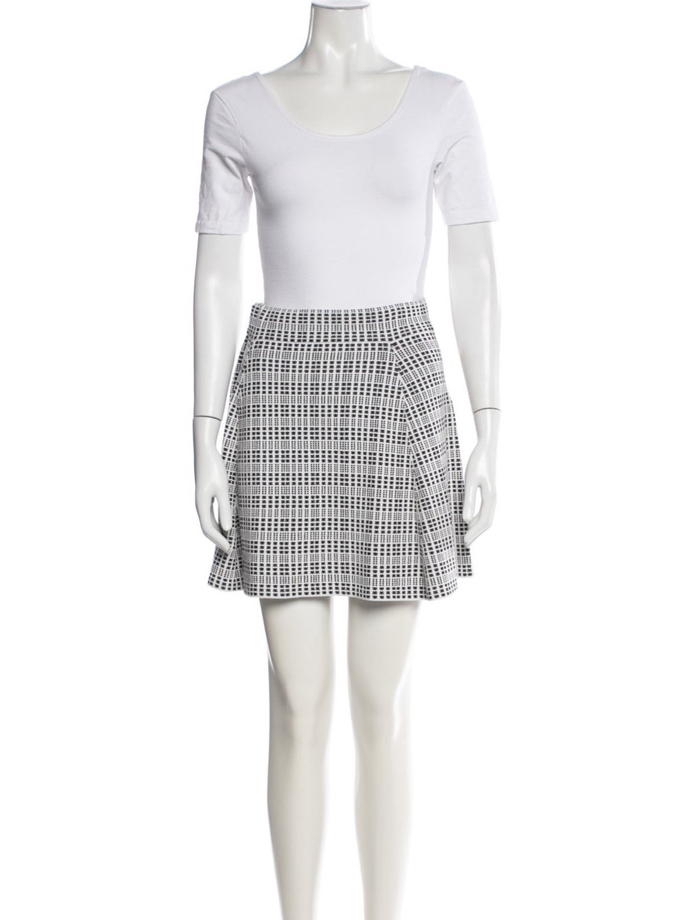 Theory | Black & White Fit and Flare Skirt- L